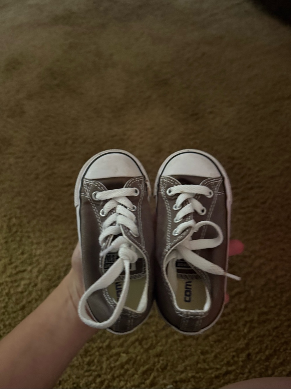 Converse Kids Low-Top Sneakers in Gray with White Accents